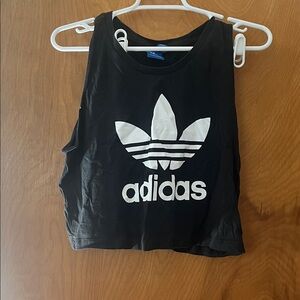 Adidas Black Tank Top with White Logo
